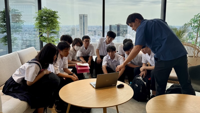 野間中学校生徒10名の職場見学会を実施